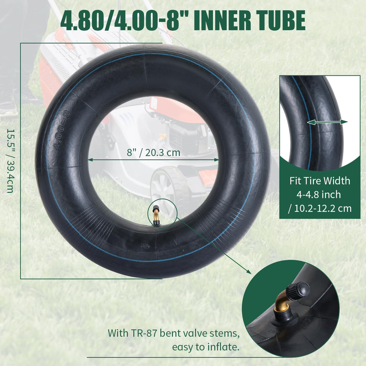 2Pcs 4.80/4.00-8 Inner Tubes with TR-87 Valve Stem V63721