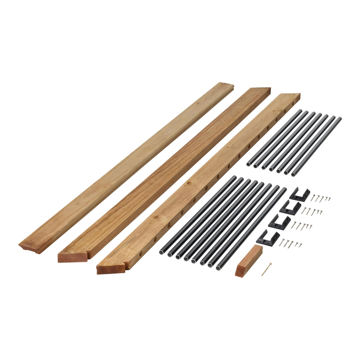 6 ft. Southern Yellow Pine Stair Rail Kit with Black Balusters M62144