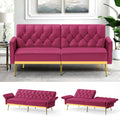 Velvet Sofa Bed with Adjustable Armrests & Backrests P60216