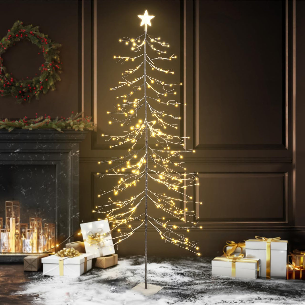 8 Ft Pre-Lit Twinkling Christmas Tree with Lights R827386