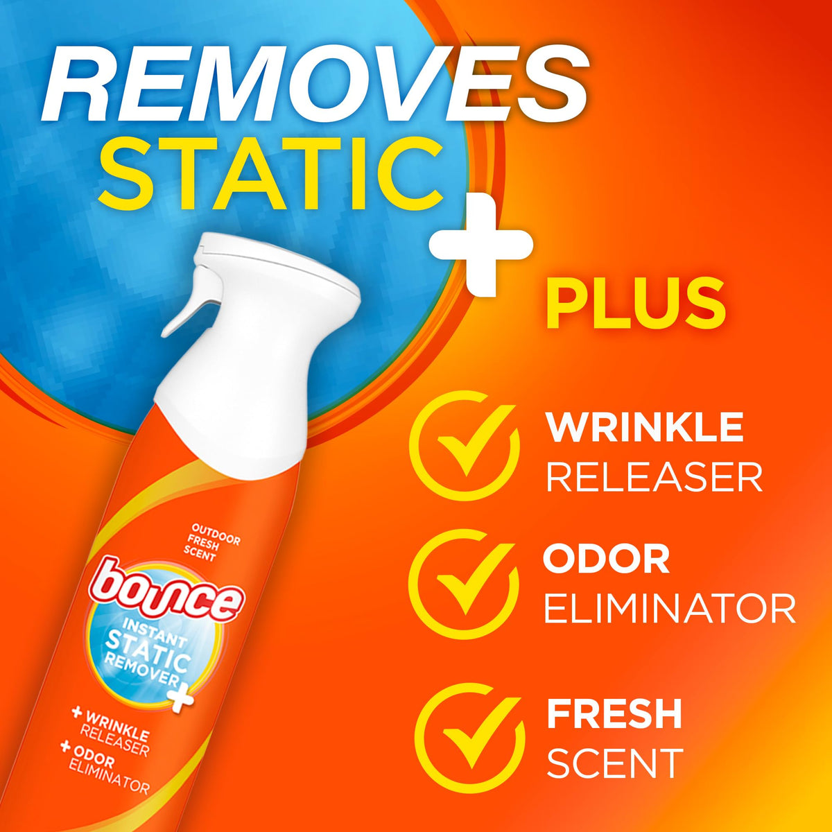 Anti Static Spray, 3 in 1 Wrinkle Release Fabric Refresher Spray 9.7 Fl Oz X339008