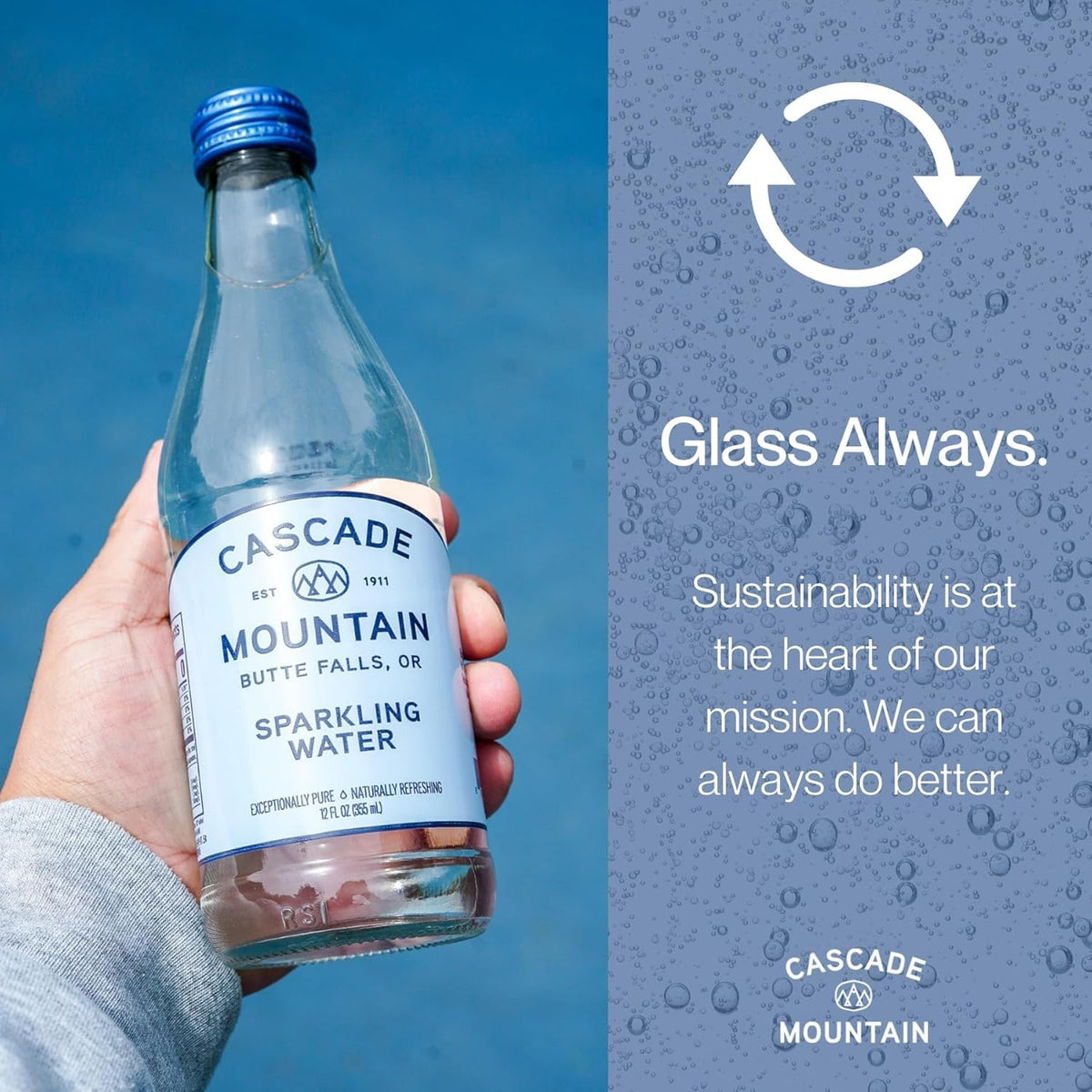 Sparkling Mineral Water in Glass Bottle 12oz 12 Pack I79712