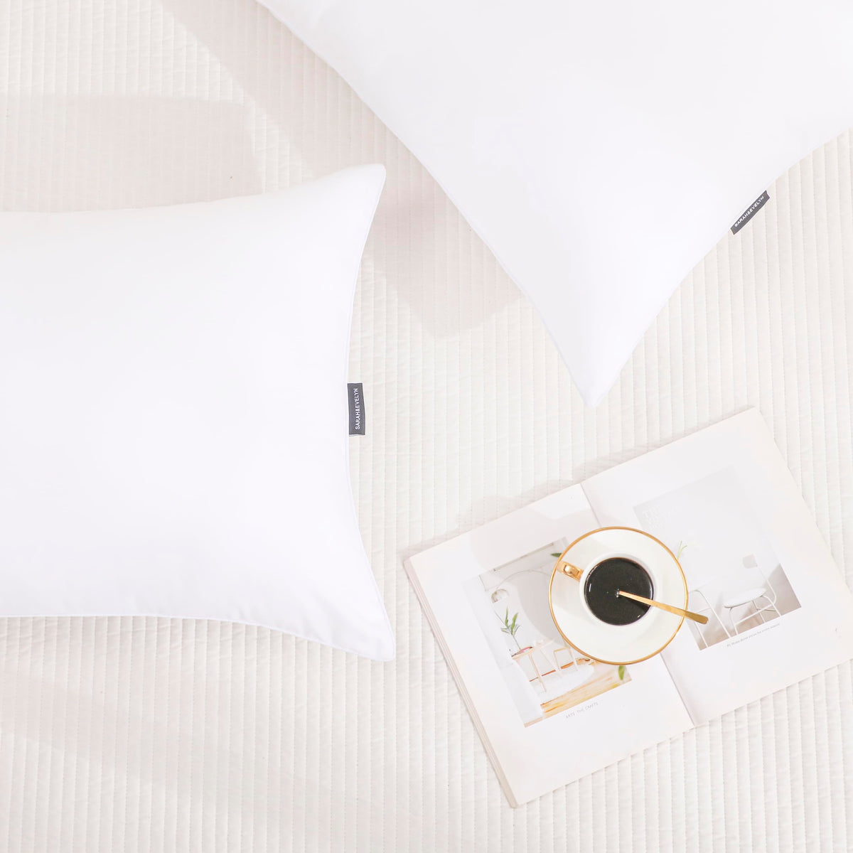 Gold Down Alternative Bed Pillow Set of 2 King Size P731