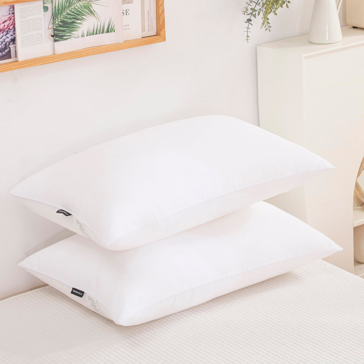 Gold Down Alternative Bed Pillow Set of 2 King Size P731