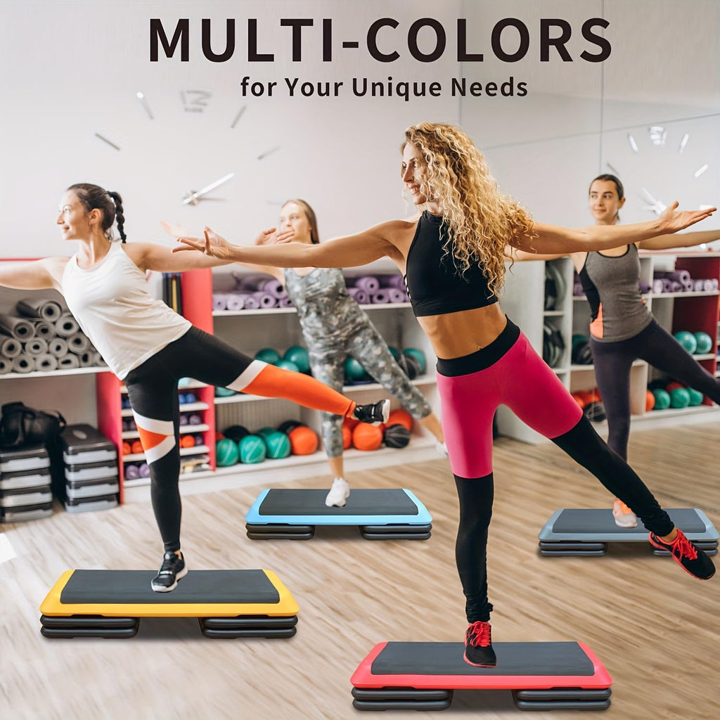 43'' Adjustable Aerobic Exercise Step Platform with 4 Stackable Risers K202420