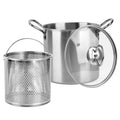 3.5L Stainless Steel Deep Fryer Pot with Lid and Basket V61306
