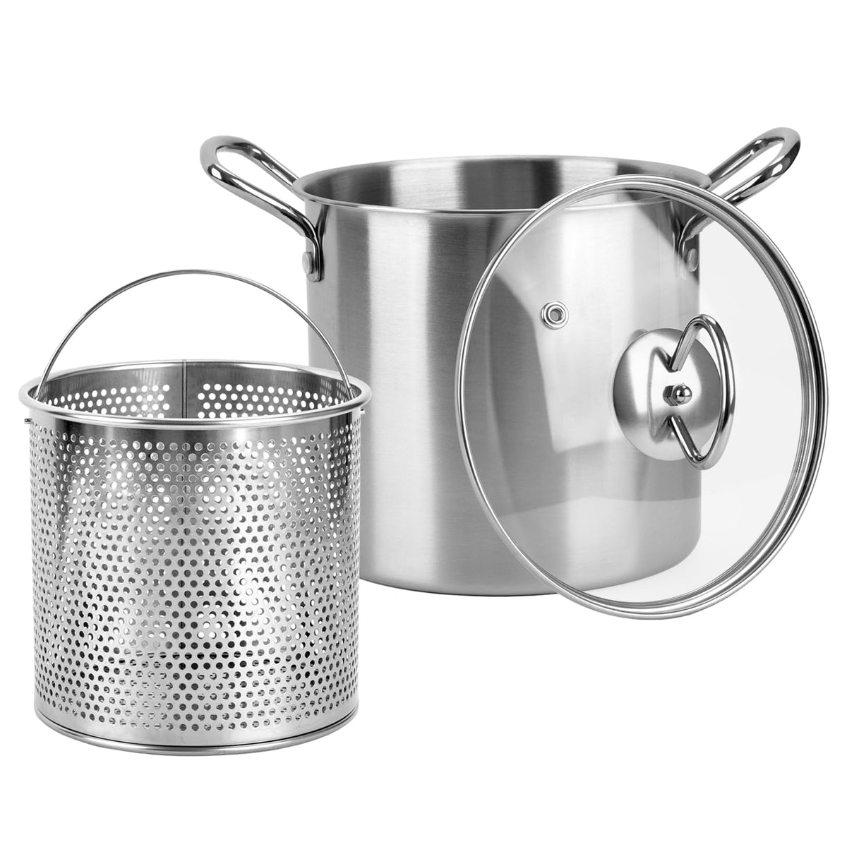 3.5L Stainless Steel Deep Fryer Pot with Lid and Basket V61306