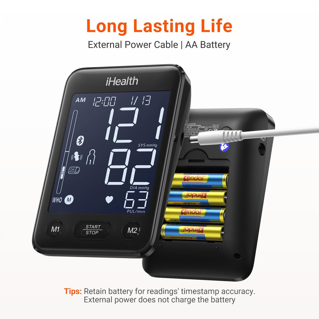 Bluetooth Upper Arm Blood Pressure Monitor with Large Cuff J496198