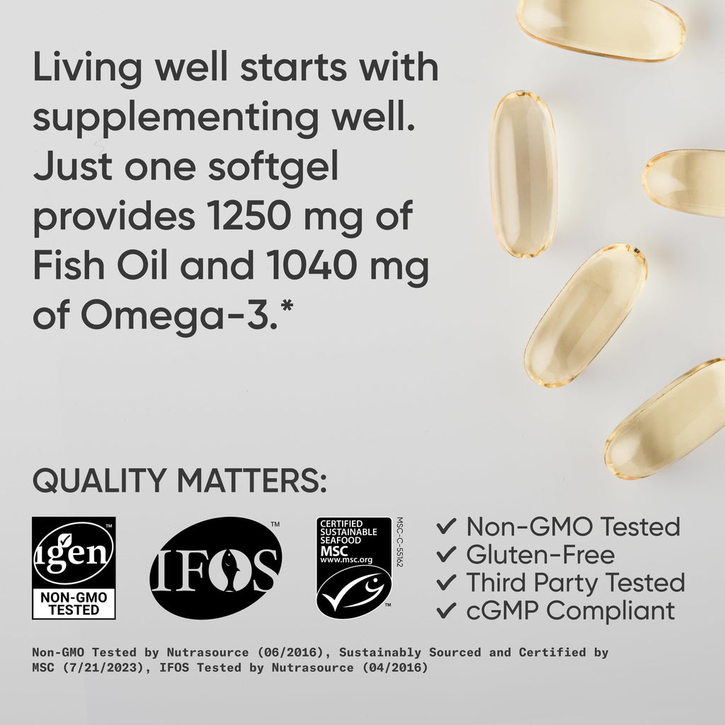 Omega-3 Fish Oil 1250mg 180 Count O84095