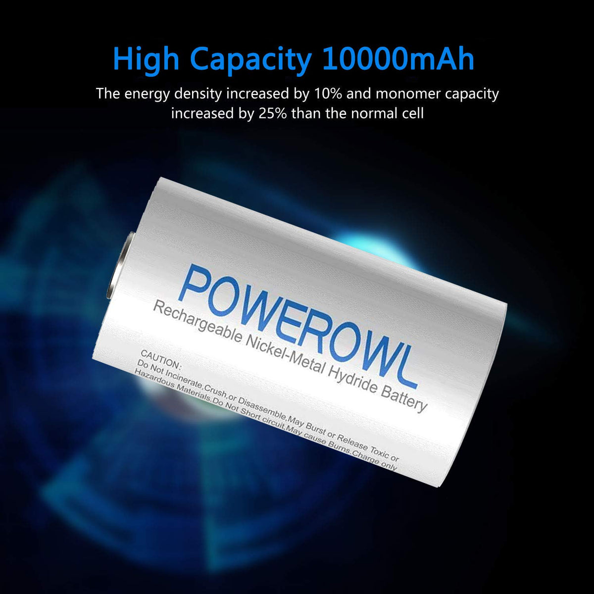 Rechargeable D Batteries 10000mah NiMH 4 Count Y6218