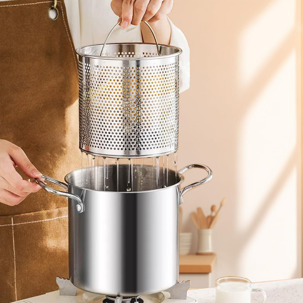 3.5L Stainless Steel Deep Fryer Pot with Lid and Basket V61306