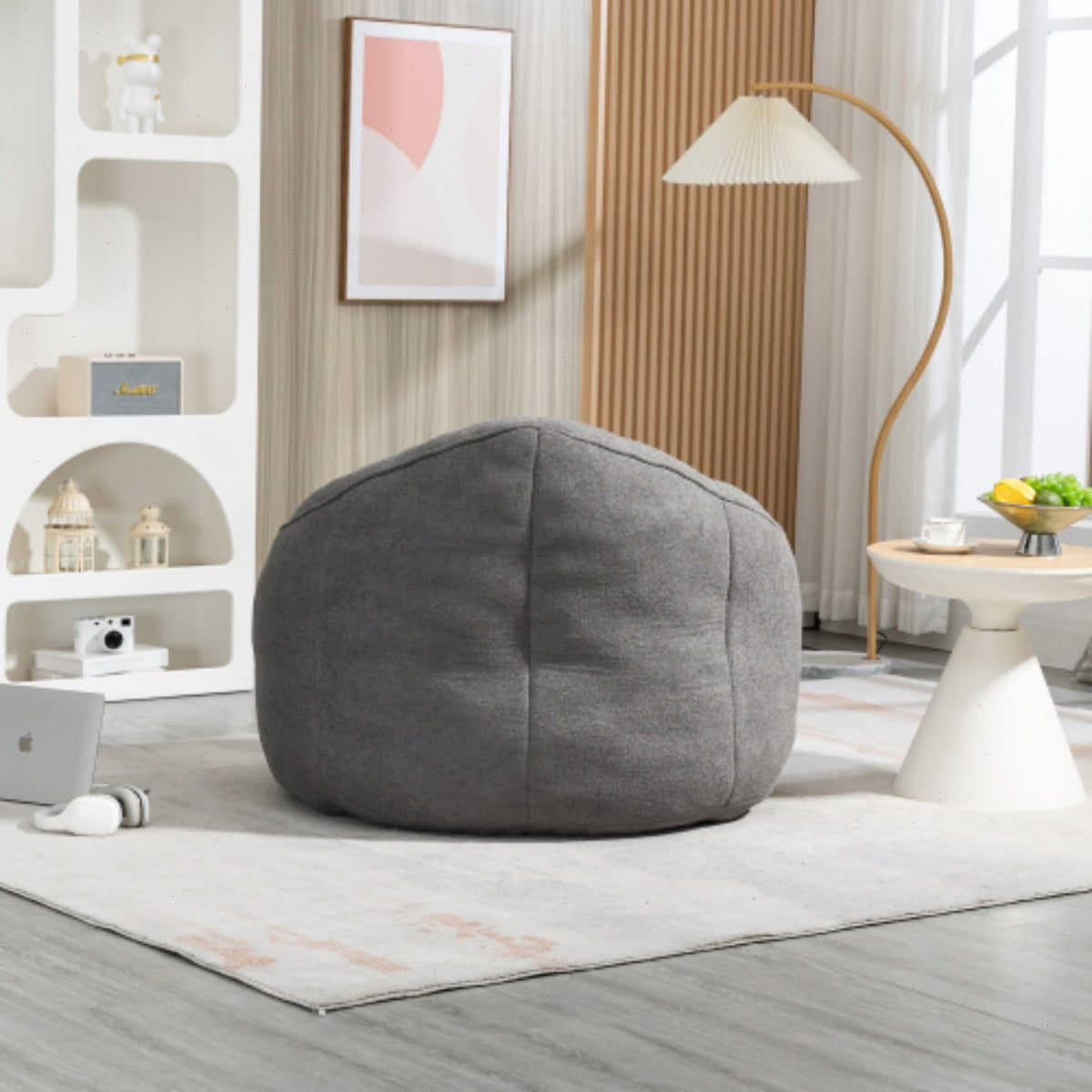 Microfiber Memory Foam Bean Bag Chair with Footstool S888352