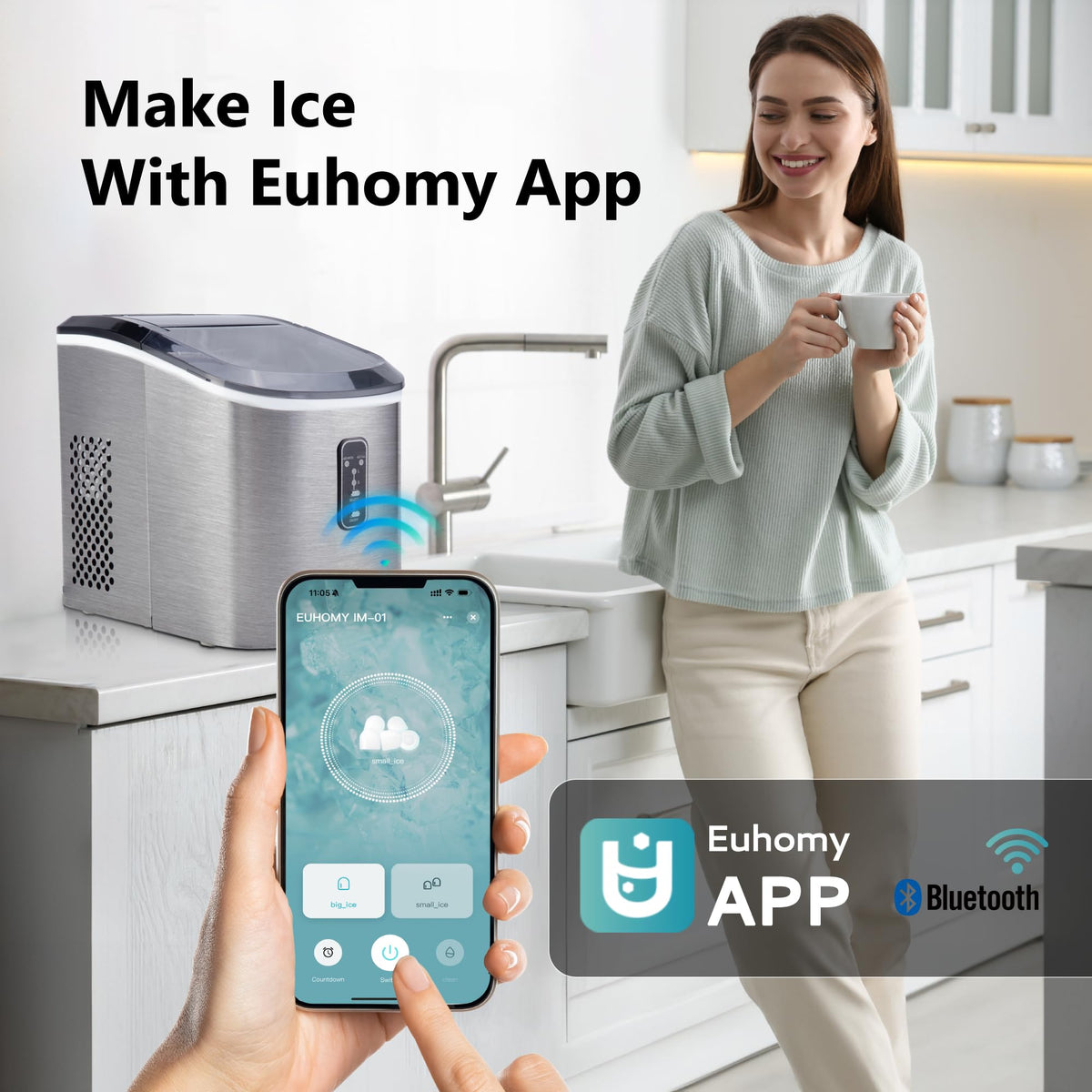 Countertop Ice Maker with Ice Scoop and Basket G83544