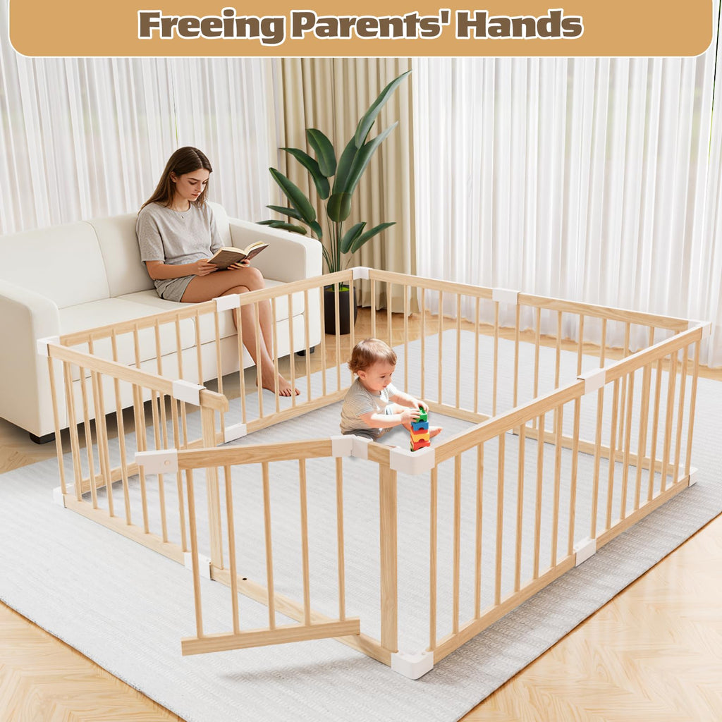 Wooden Baby Playpen 53"x53" R746630
