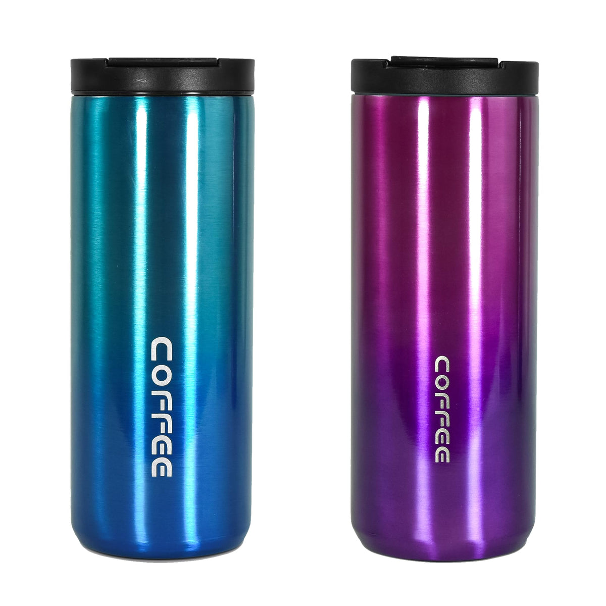 Insulated Coffee Mug 17oz 2 Pack Leak Proof Screw Lid V8190