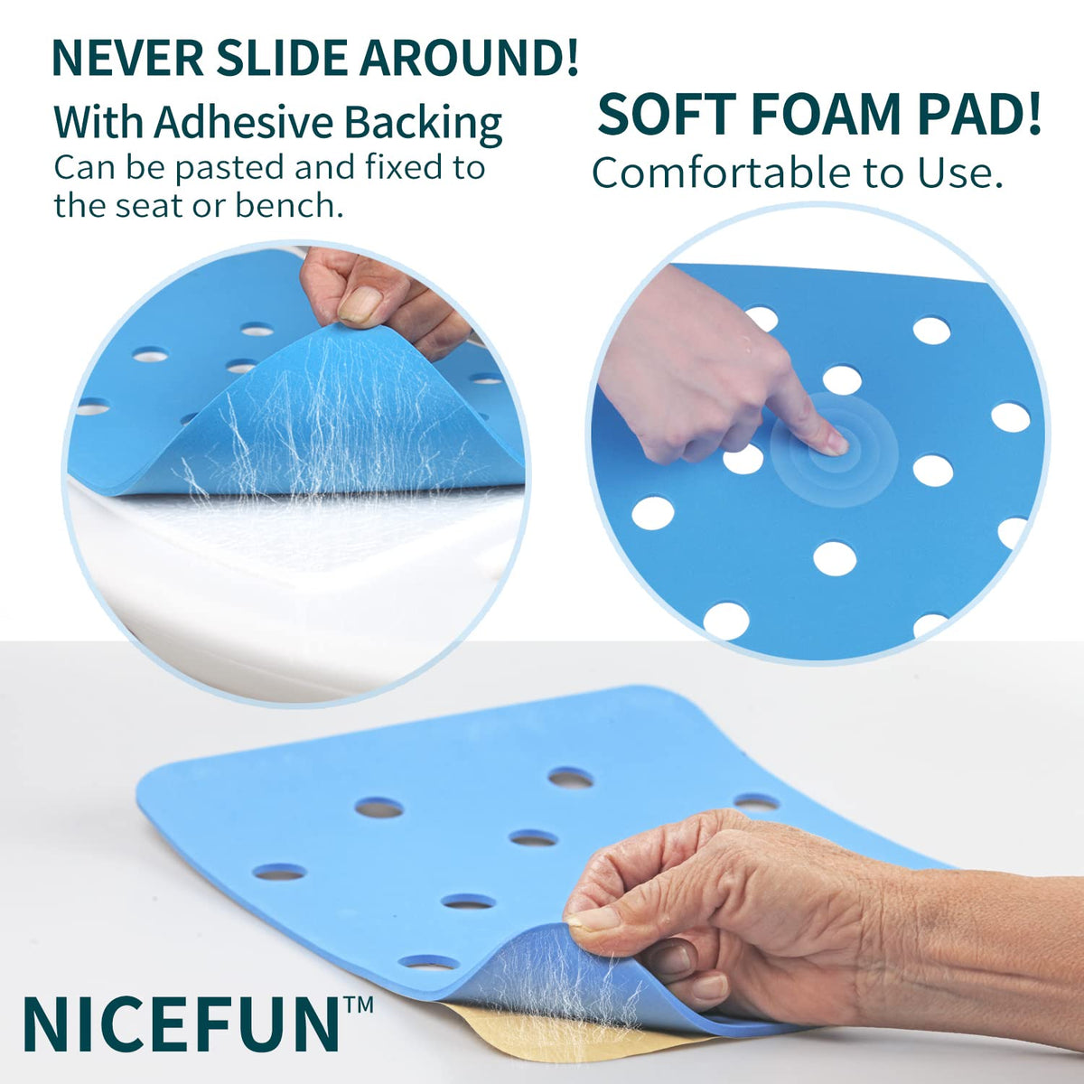 Padded Waterproof Shower Chair Pad Cover 15 x 12 inches A94690
