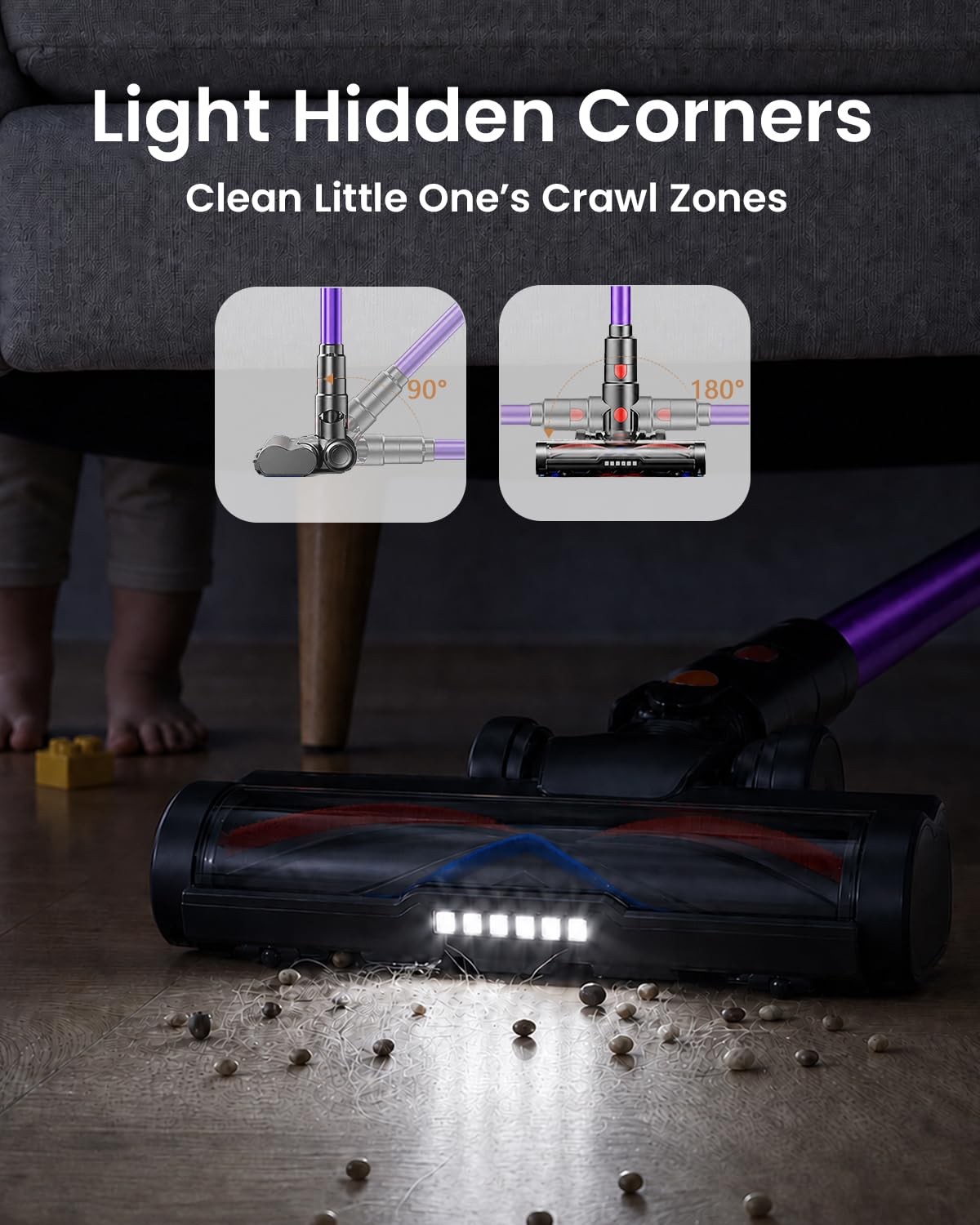 Cordless Stick Vacuum Cleaner 620W 55KPA 75Min 1.8L G347
