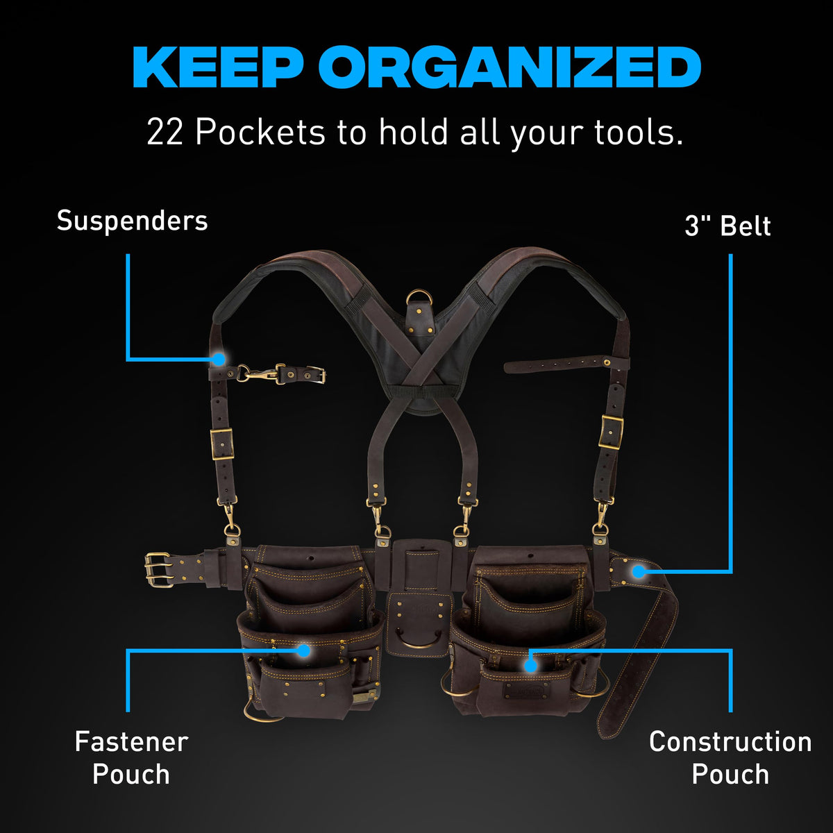 Leather Tool Belt with Suspenders G402949