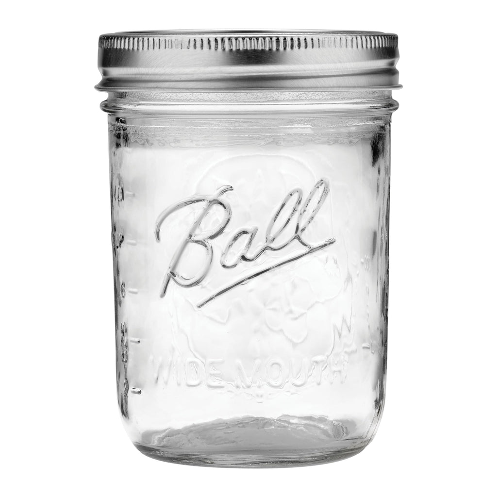 8 Glass Clear Jars with Lids & Bands W357