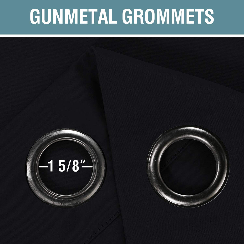 100% Blackout Thermal Insulated 96 inch Grommet Curtains U5550