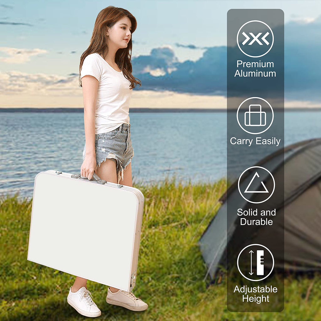 4 FT Aluminum Height Adjustable Folding Camping Table B13629