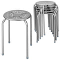 Grey 6 Pack Stackable Metal Stools O2869