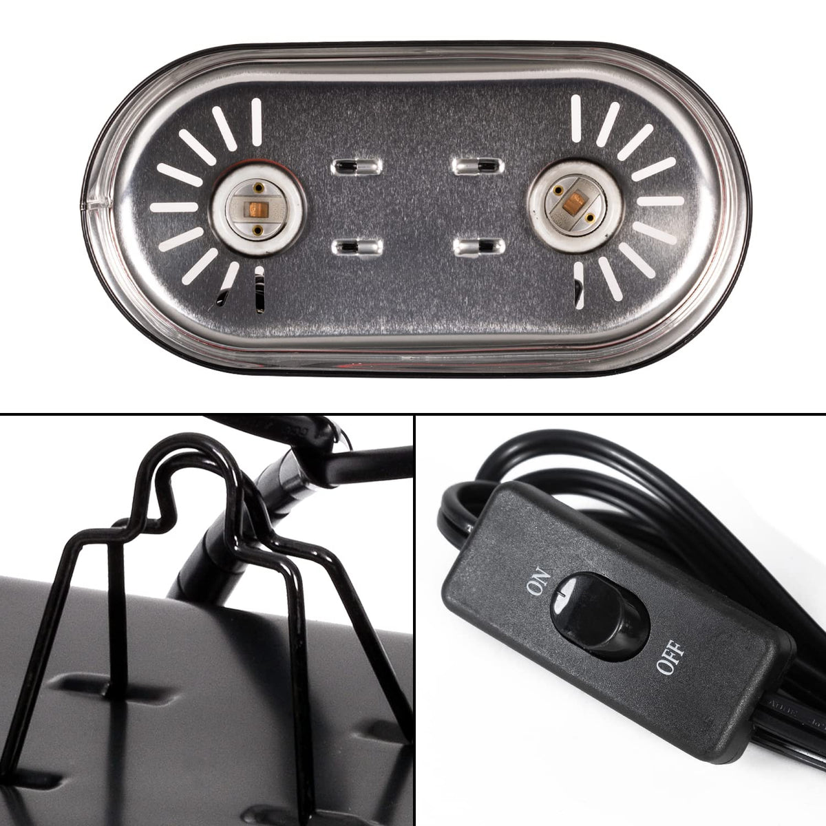 Dual Reptile Light Fixture Heat Lamp Combo Pack 100W UVA UVB Basking Spot Bulb Ceramic Heat Emitter E304