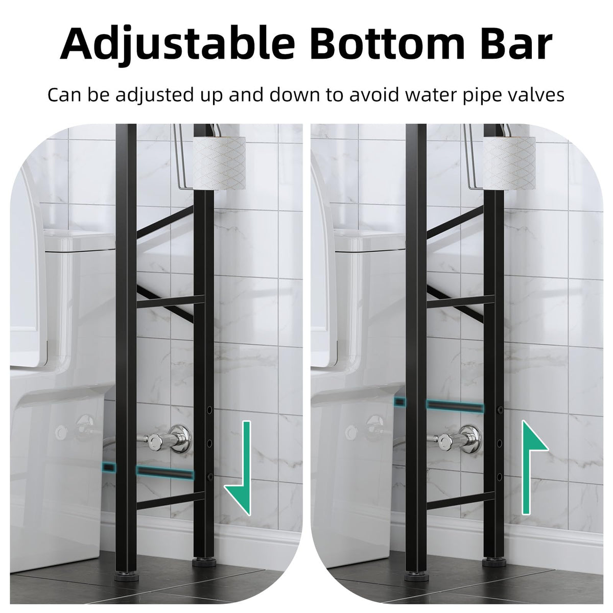 3-Tier Over The Toilet Storage Rack with Drain Basket P9310