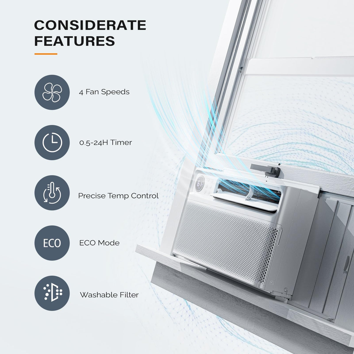 8000 BTU Window Air Conditioner with Inverter Compressor R74311