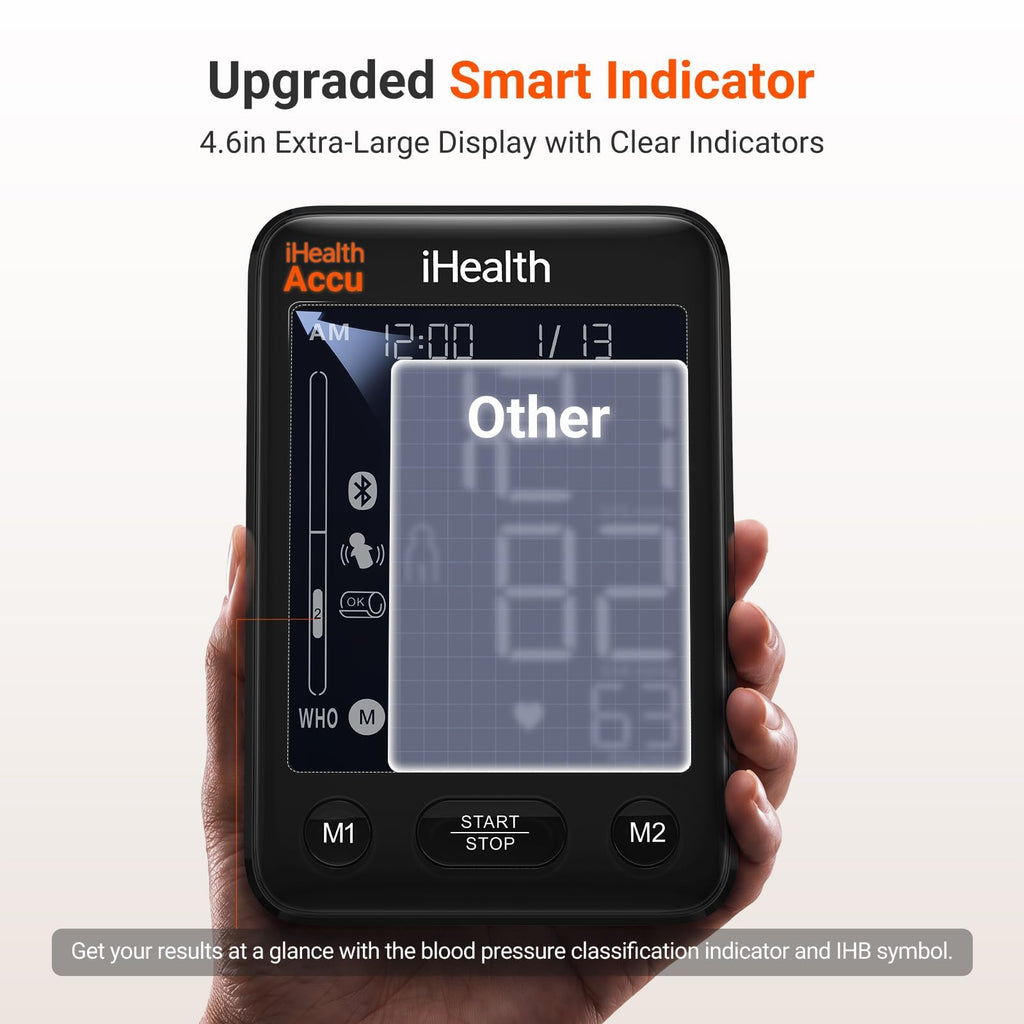 Bluetooth Upper Arm Blood Pressure Monitor with Large Cuff J496198