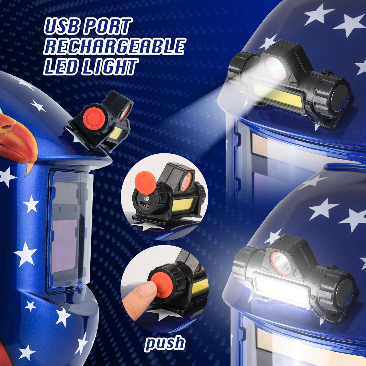Auto Darkening Welding Helmet with LED Light J75322