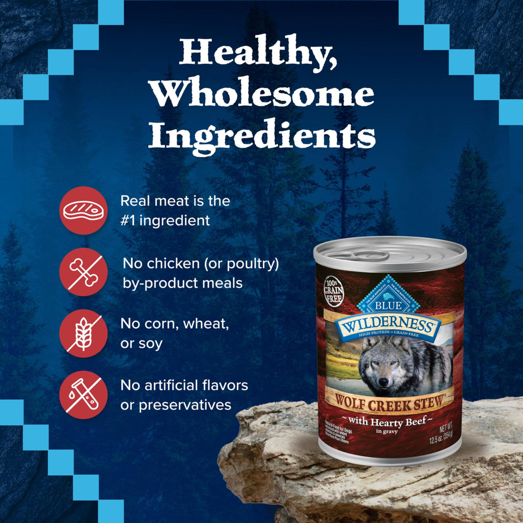Wet Dog Food, Grain-Free Beef in Gravy, 12.5 oz Cans, Pack of 24 M82138