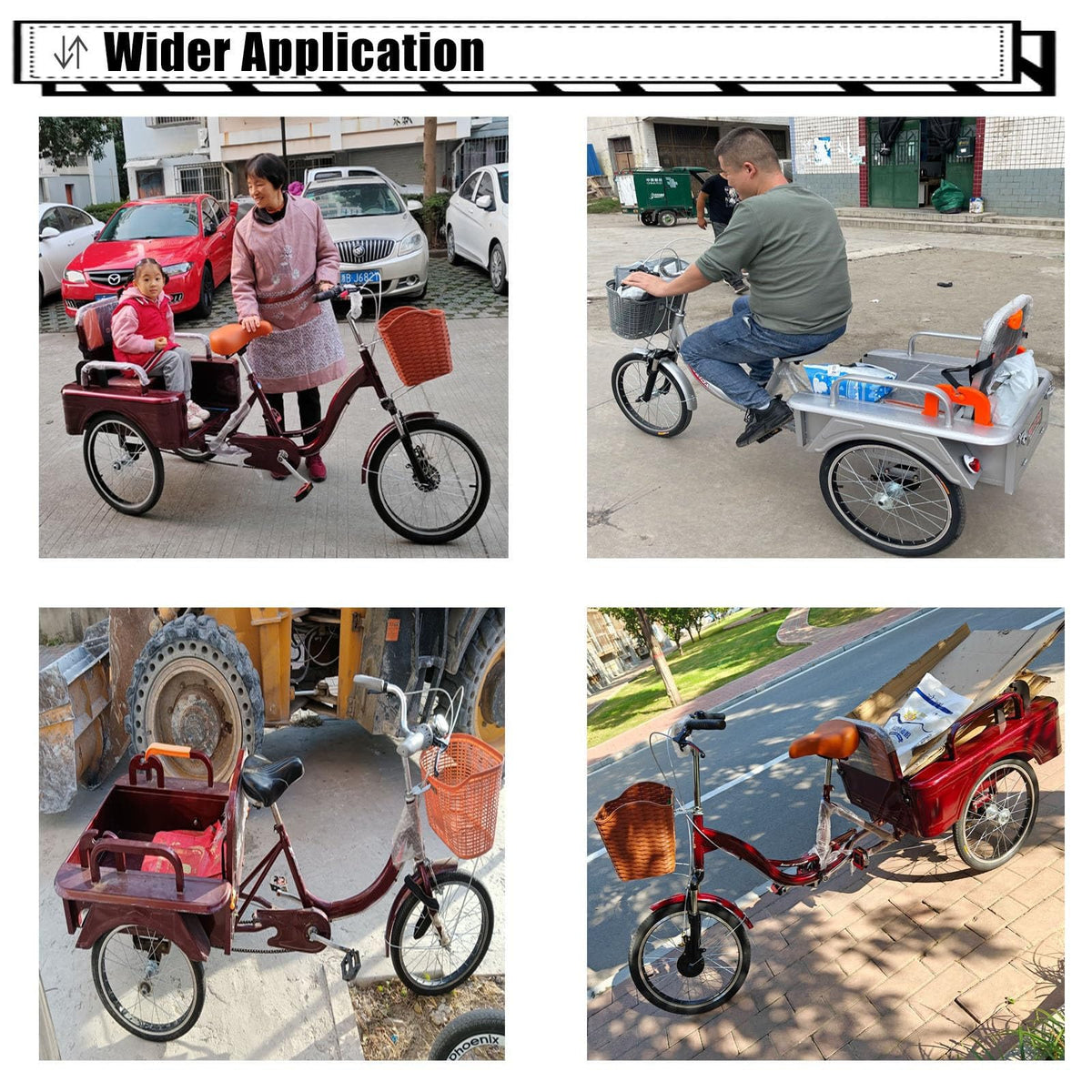 20 Inch 3-Wheel Electric Tricycle with Front Basket & Cargo Carrier P302