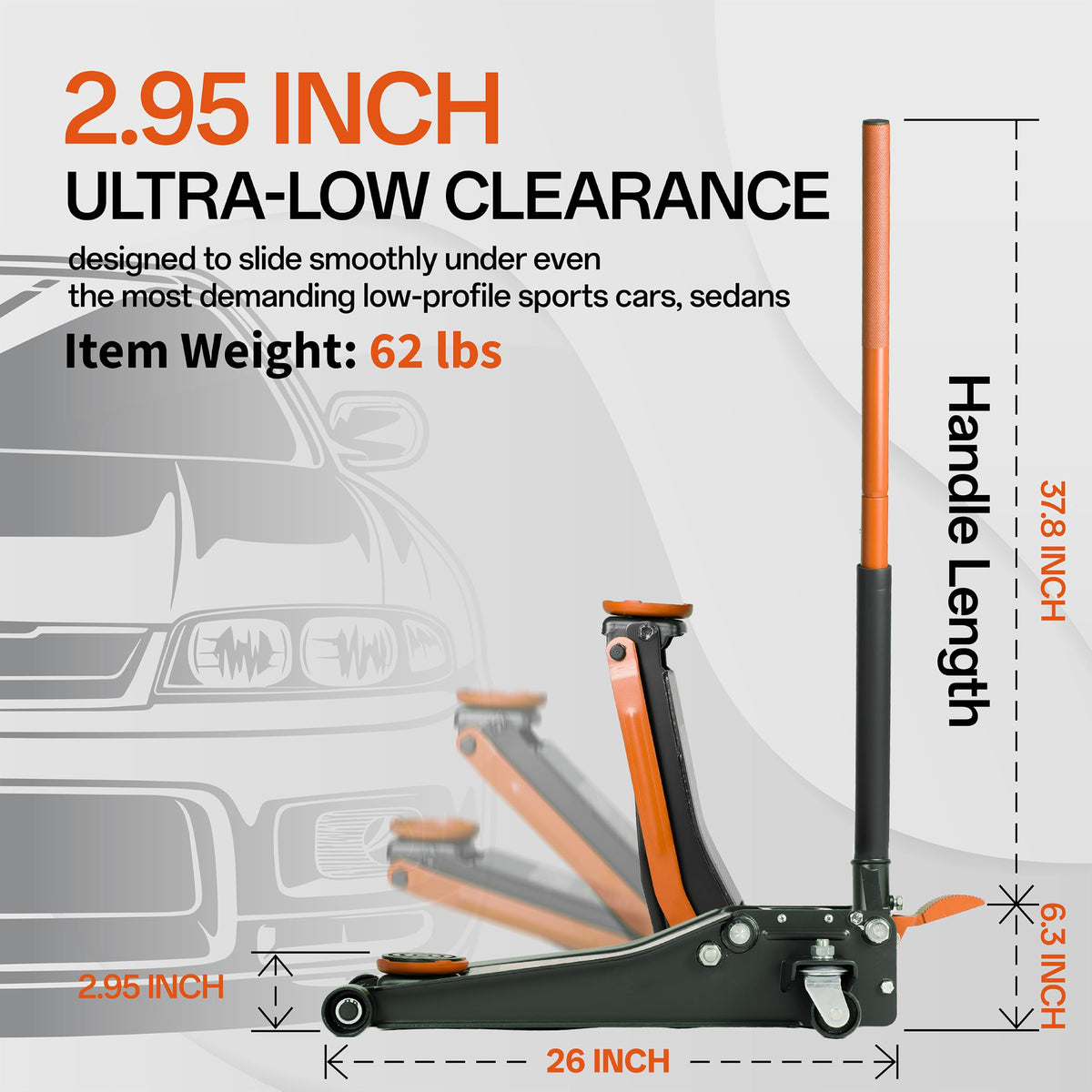 3-Ton Low Profile Hydraulic Steel Floor Jack S52905