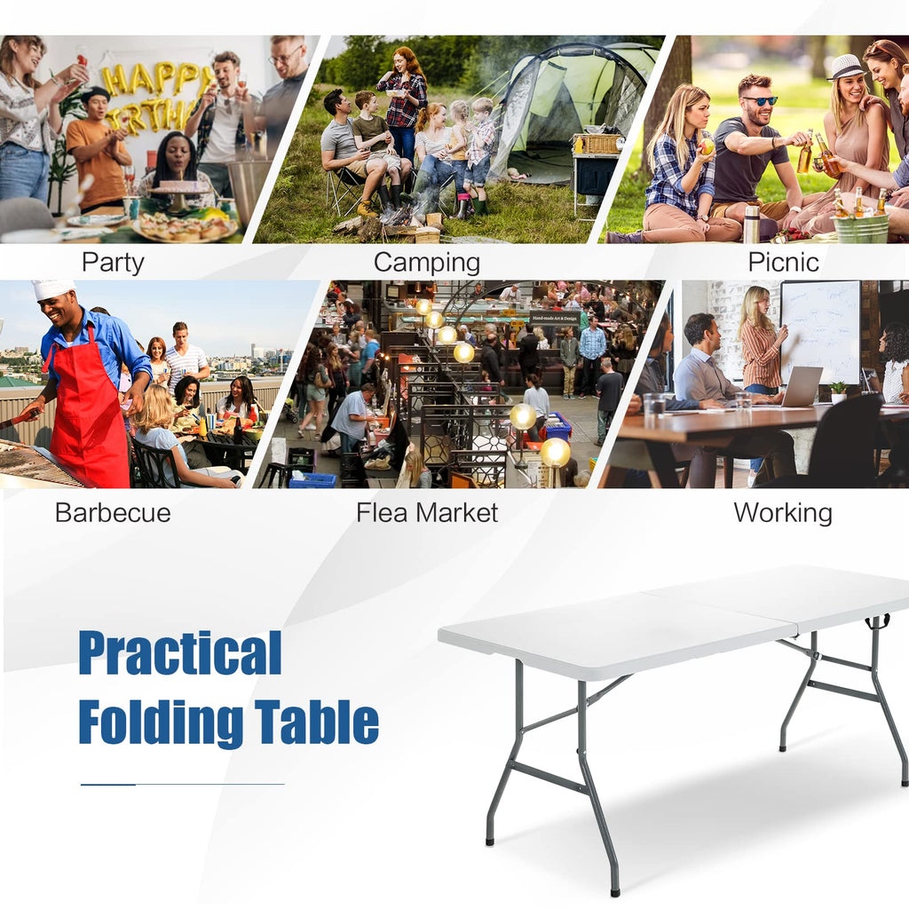 6FT Portable Folding Picnic Table with Handle Z19136