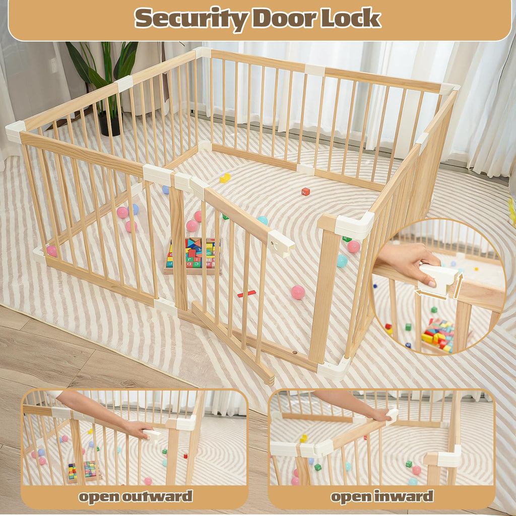Wooden Baby Playpen 53"x53" R746630
