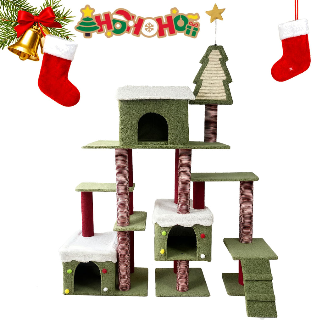 70 Inch Tall Multi Level Cat Tree with 2 Condos I924