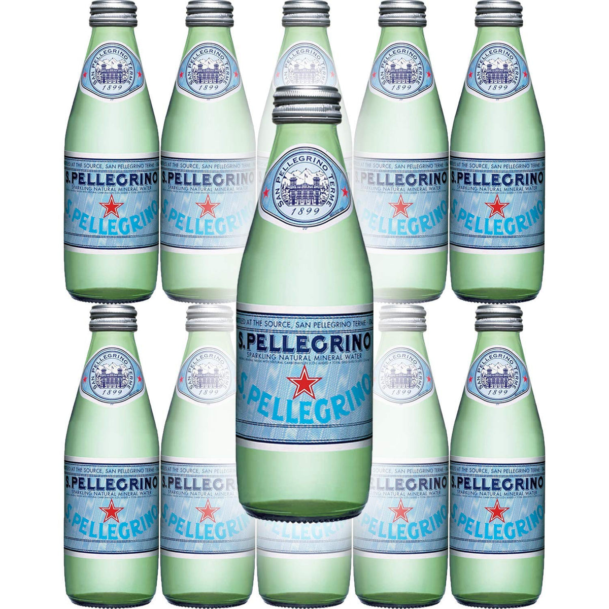 Sparkling Natural Mineral Water 8.45oz Glass Bottle Pack of 10 P3374
