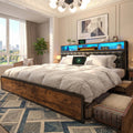 King Bed Frame with 4 Drawers Y9724