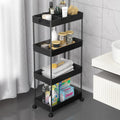 4 Tier Rolling Cart with Wheels and 3 Hanging Baskets F343367