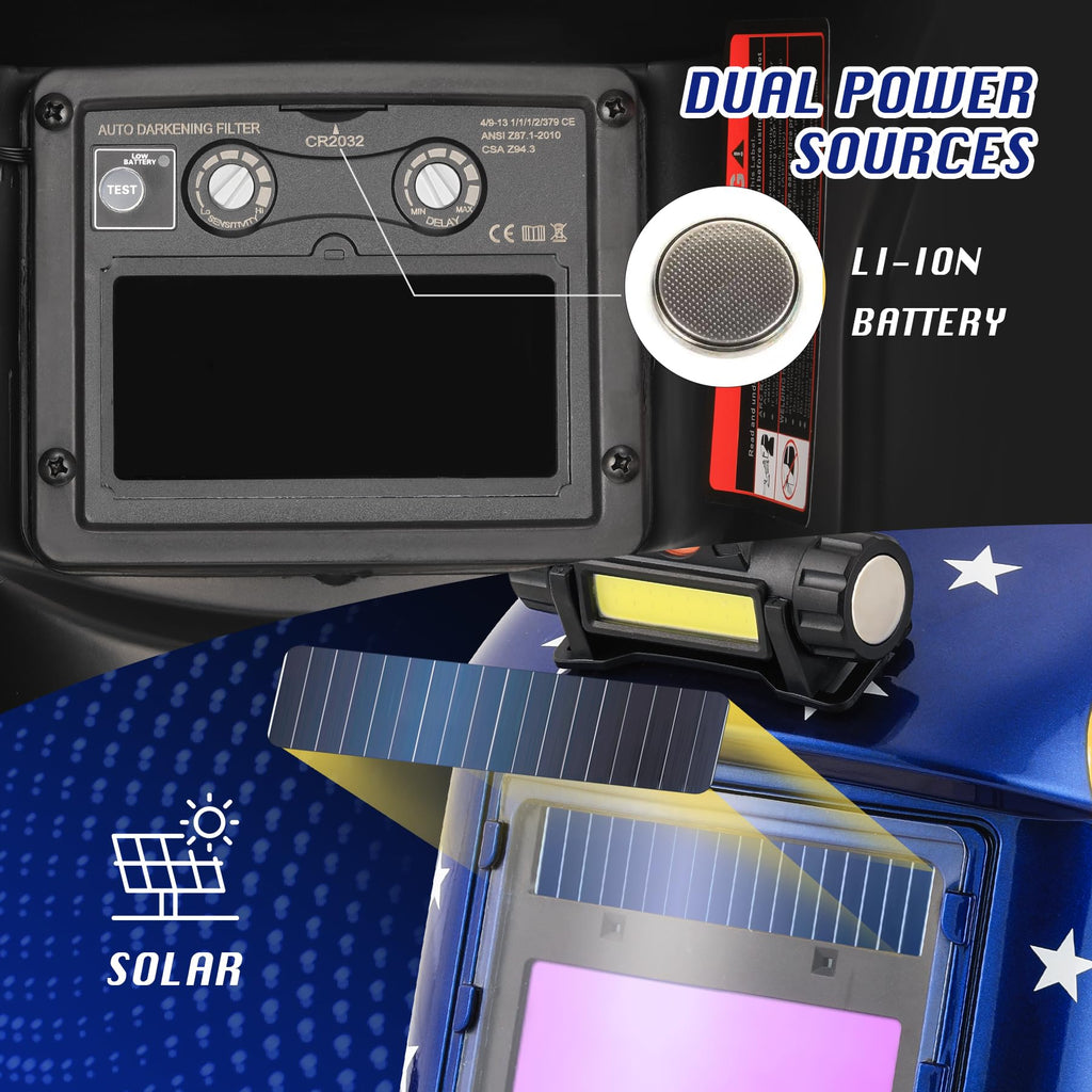 Auto Darkening Welding Helmet with LED Light J75322