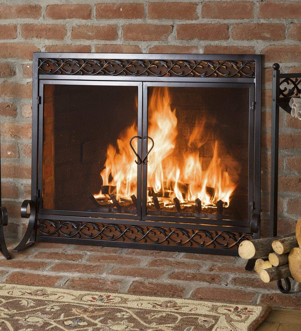 Black Metal Fireplace Screen R306