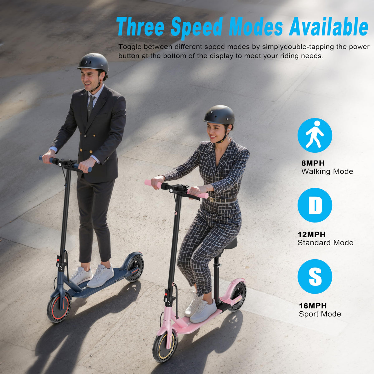 Foldable Pink Electric Scooter with Seat J696402