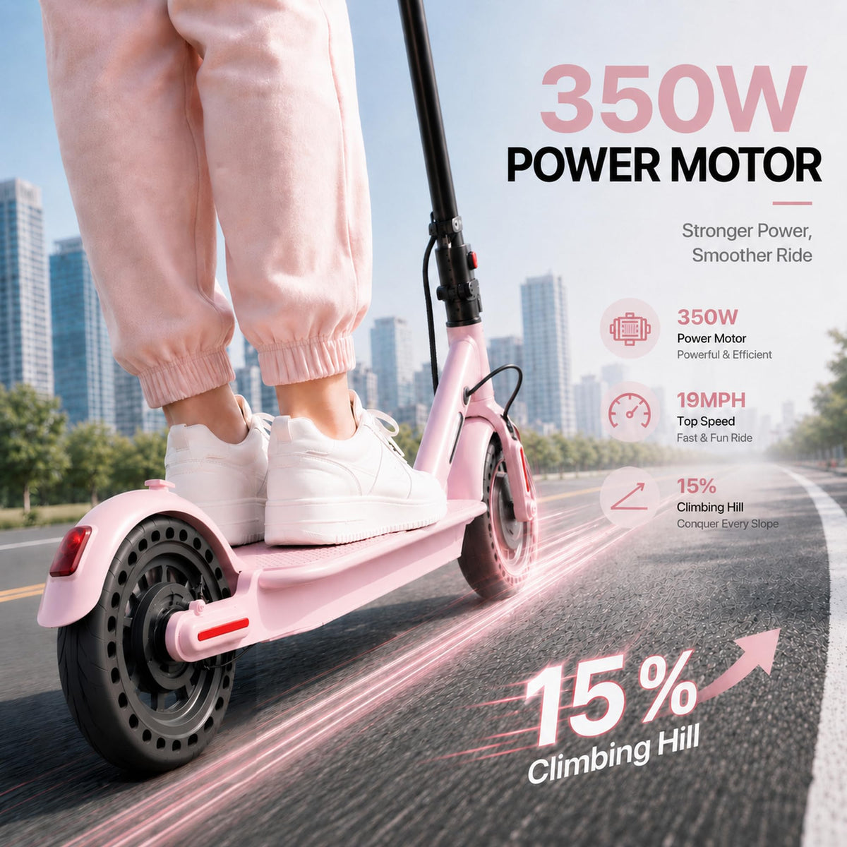 350W/500W Electric Scooter with Seat, Dual Suspension P995
