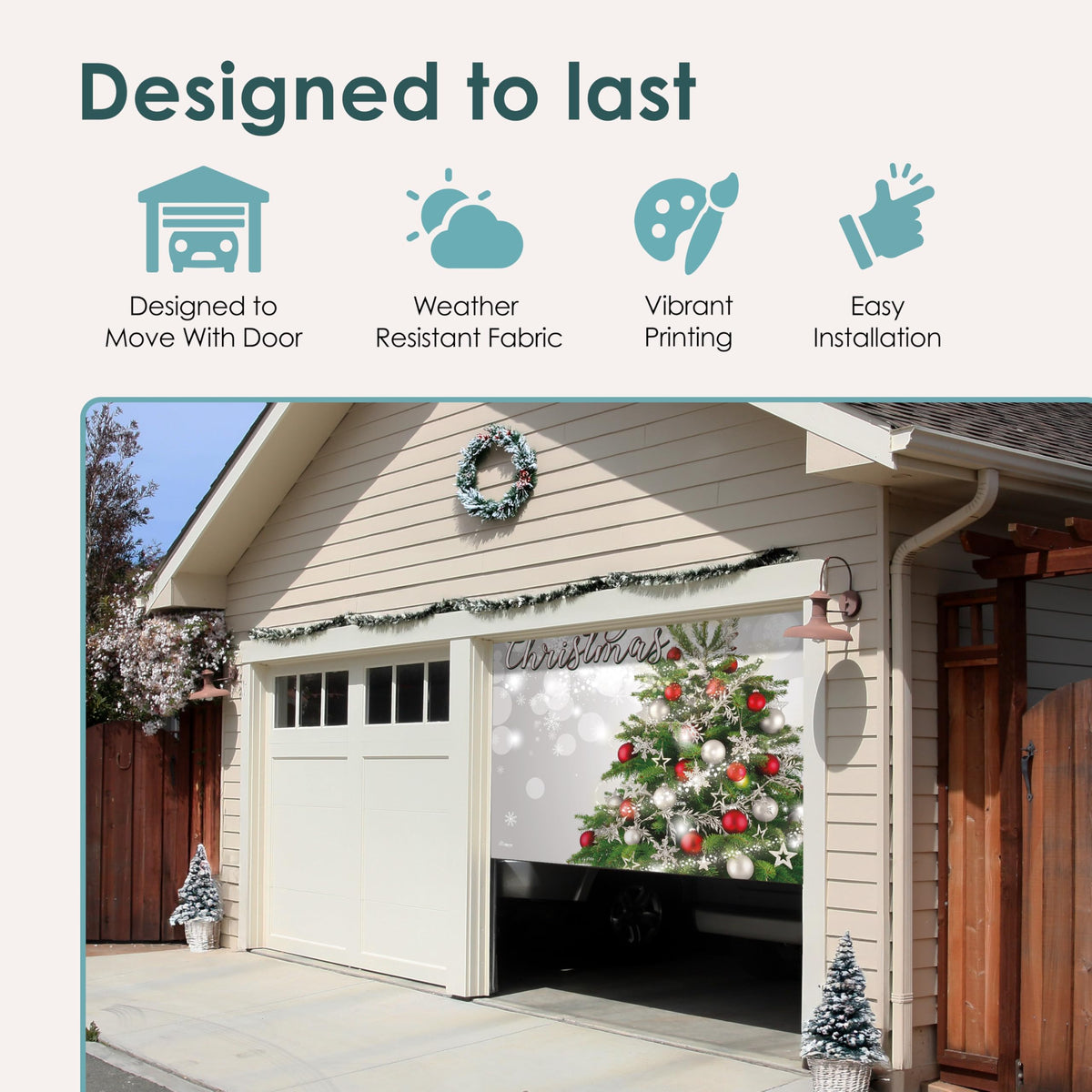 Christmas Tree Garage Door Banner H23749