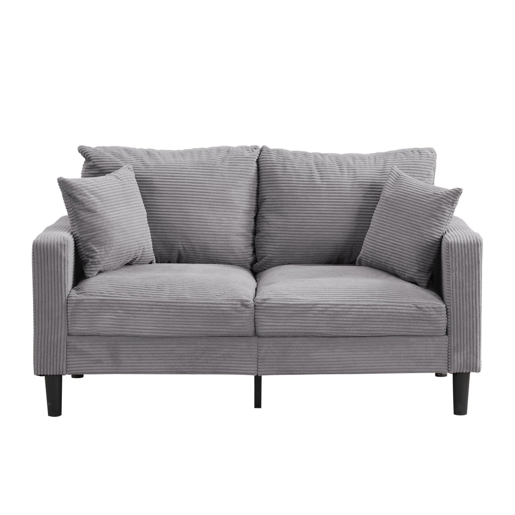 Small Space Saving Light Gray 2-Seat Upholstered Sofa C6716