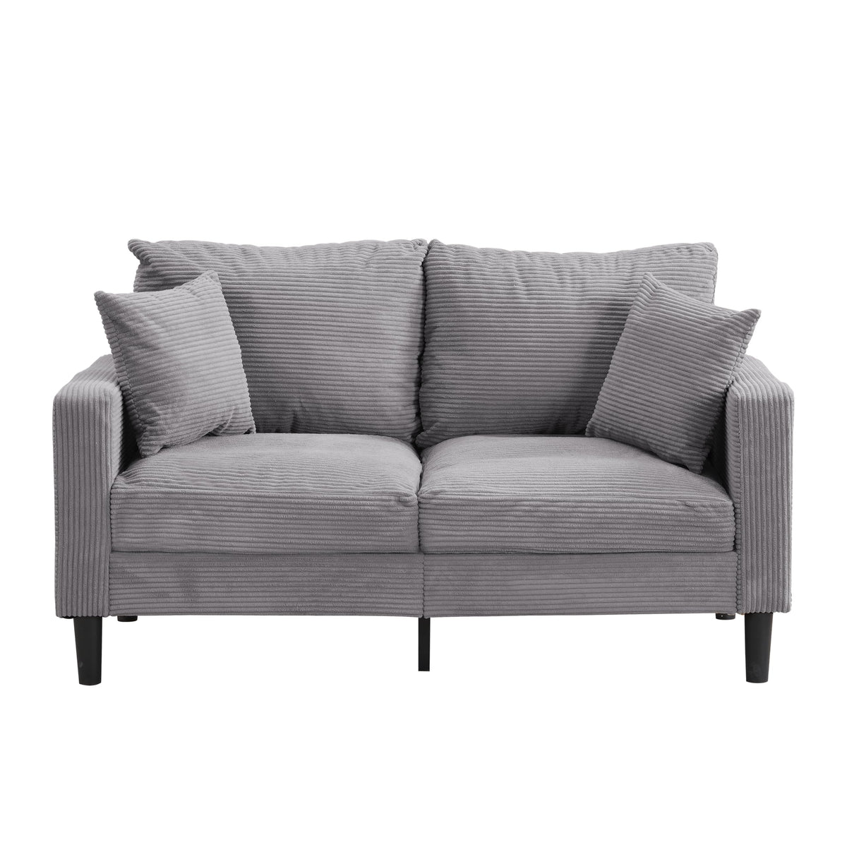 Small Space Saving Light Gray 2-Seat Upholstered Sofa C6716