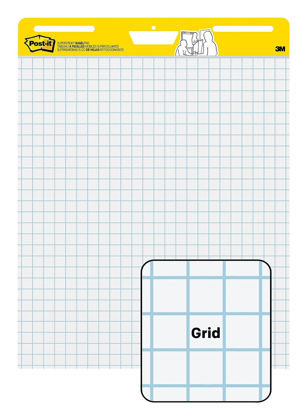 Super Sticky Easel Pad 25-Inch x 30-Inch White with Grid 30 Sheets/Pad M804934