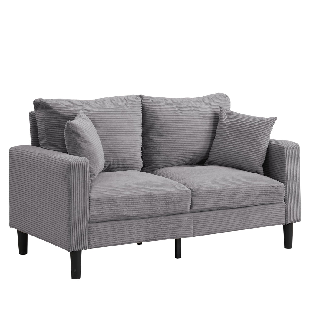 Small Space Saving Light Gray 2-Seat Upholstered Sofa C6716
