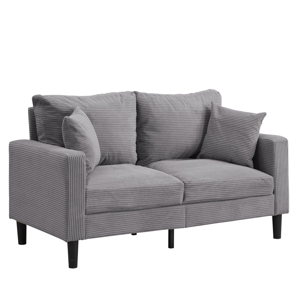 Small Space Saving Light Gray 2-Seat Upholstered Sofa C6716